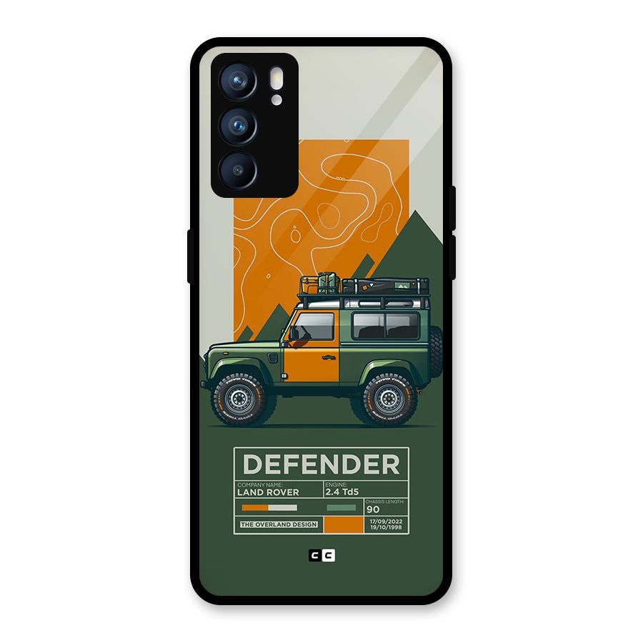 The Defence Car Glass Back Case for Oppo Reno6 5G