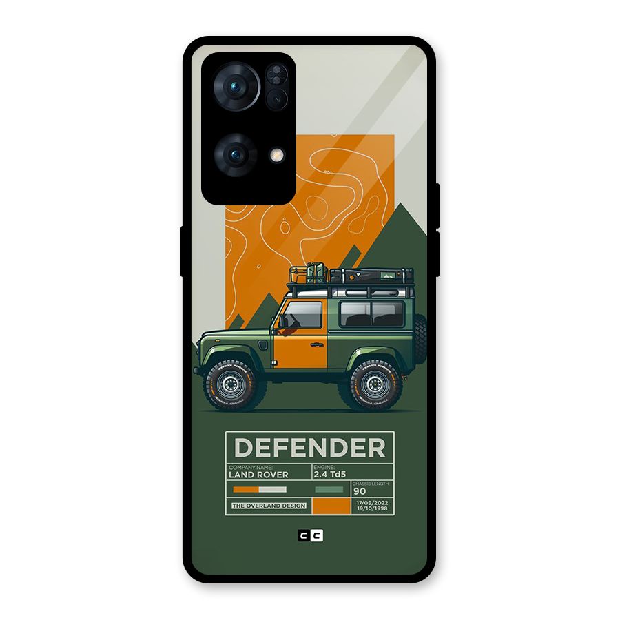The Defence Car Glass Back Case for Oppo Reno7 Pro 5G