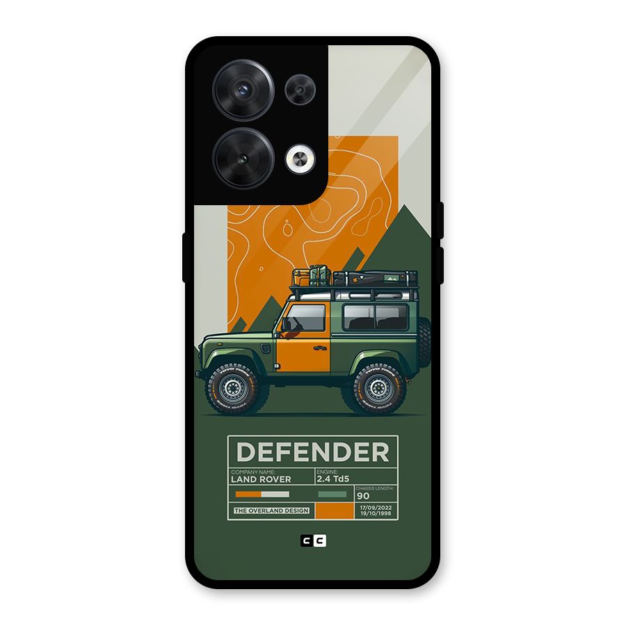 The Defence Car Glass Back Case for Oppo Reno8 5G