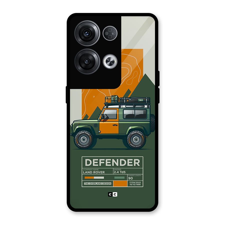 The Defence Car Glass Back Case for Oppo Reno8 Pro 5G