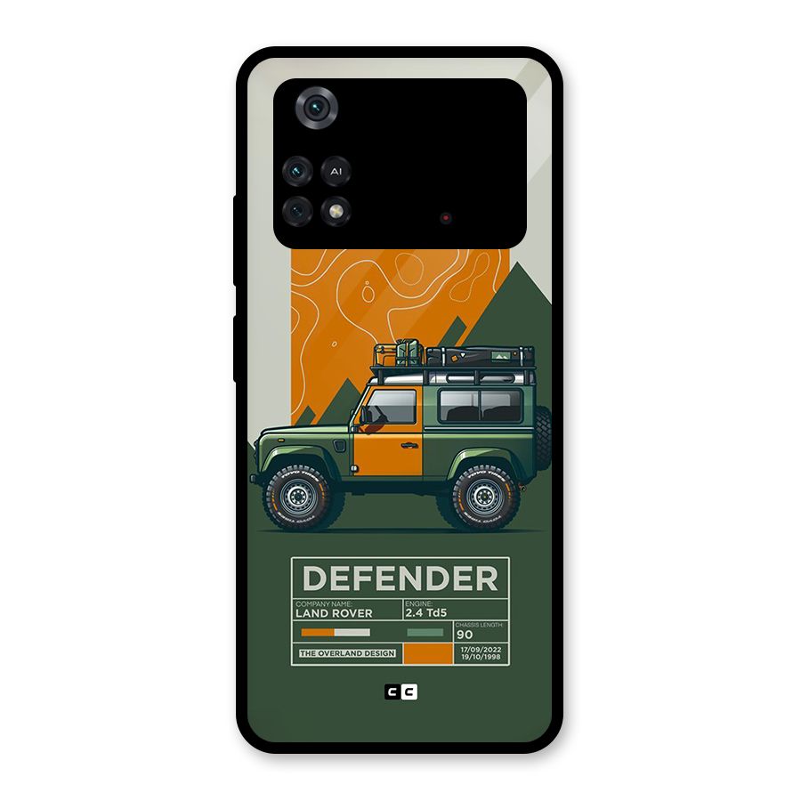 The Defence Car Glass Back Case for Poco M4 Pro 4G