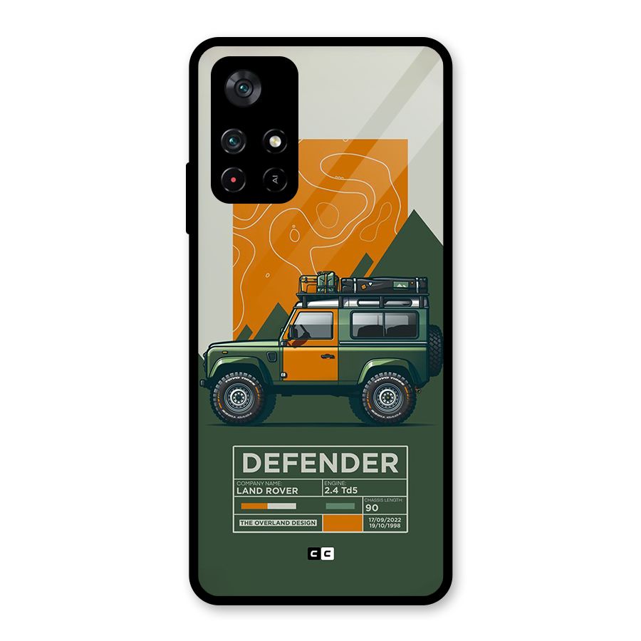 The Defence Car Glass Back Case for Poco M4 Pro 5G