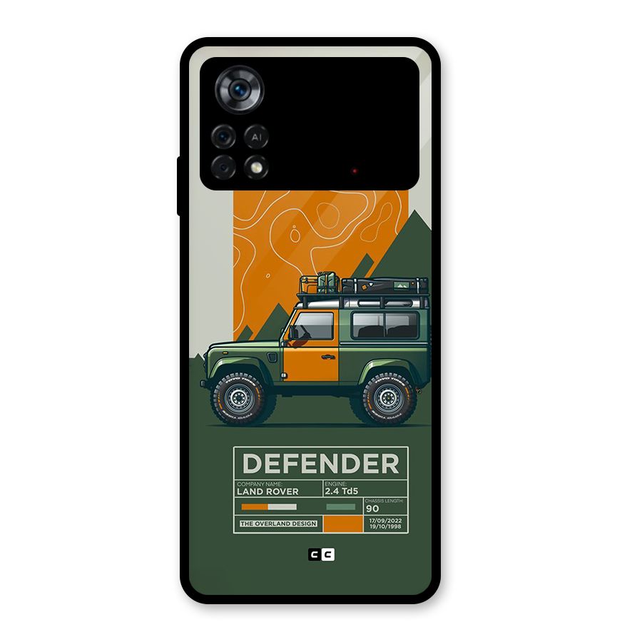 The Defence Car Glass Back Case for Poco X4 Pro 5G