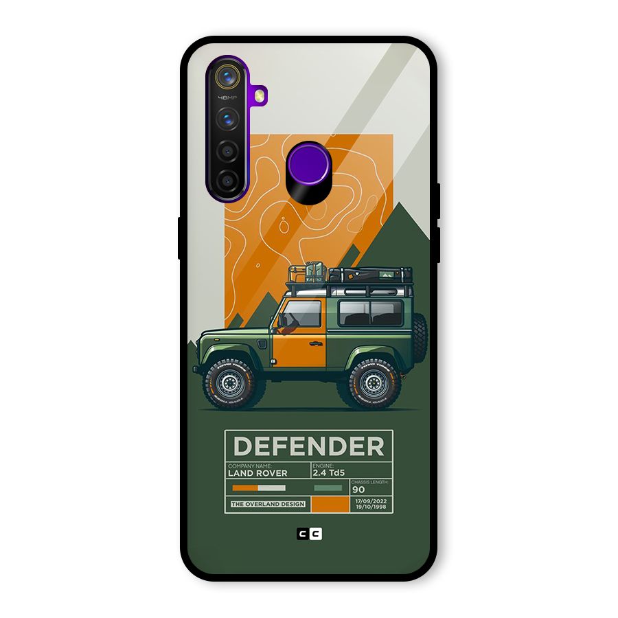 The Defence Car Glass Back Case for Realme 5 Pro