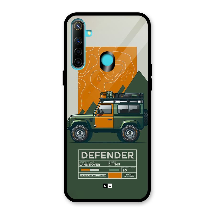 The Defence Car Glass Back Case for Realme 5i