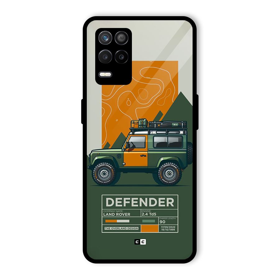 The Defence Car Glass Back Case for Realme 8 5G