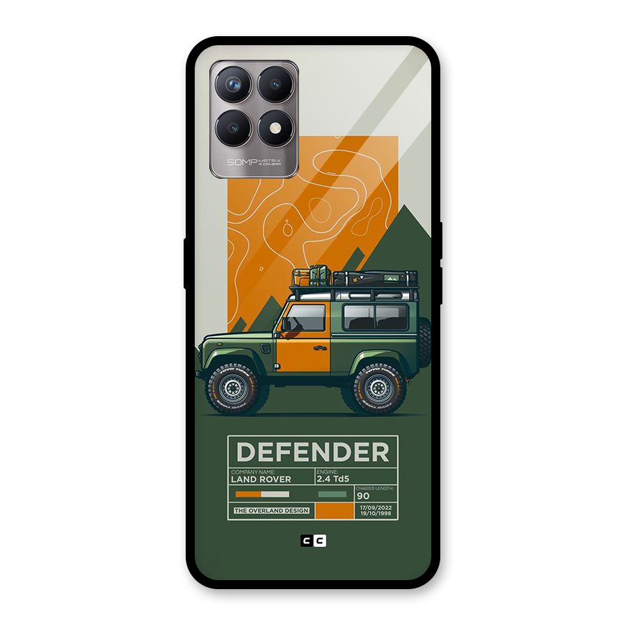 The Defence Car Glass Back Case for Realme 8i