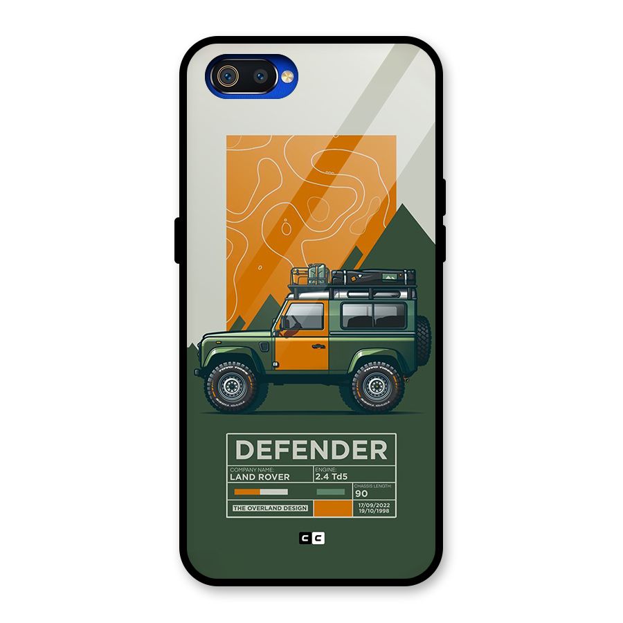 The Defence Car Glass Back Case for Realme C2