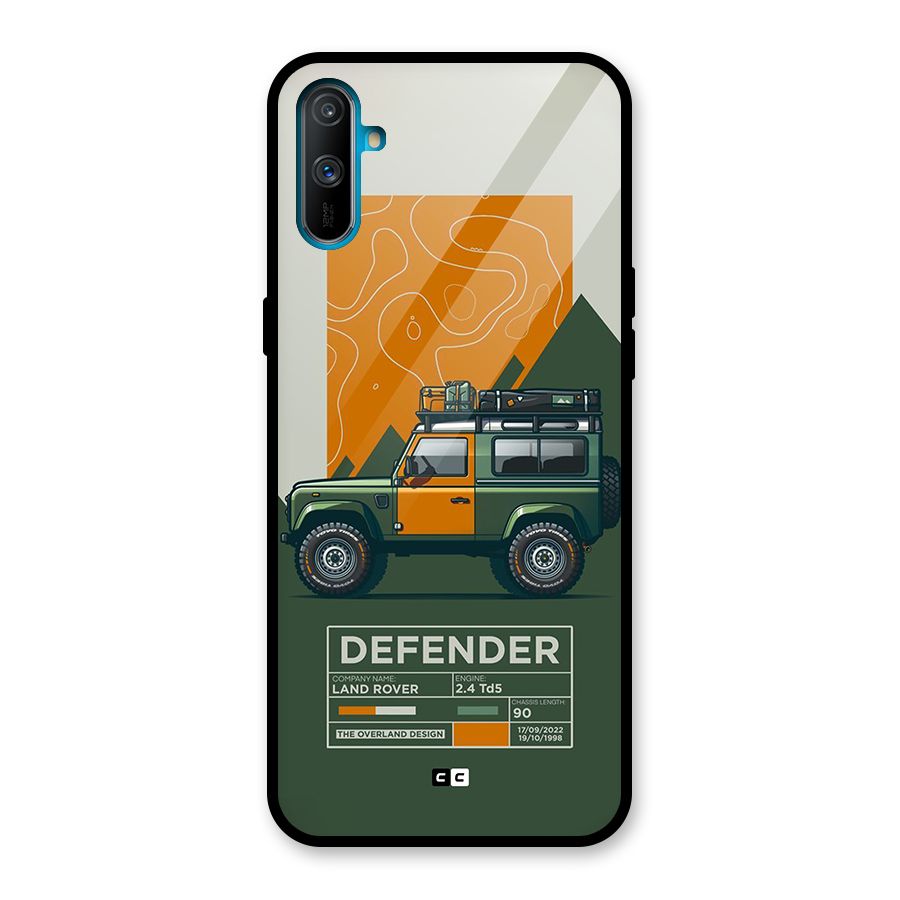 The Defence Car Glass Back Case for Realme C3