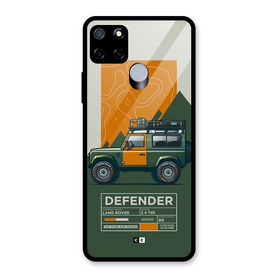 The Defence Car Glass Back Case for Realme Narzo 30A