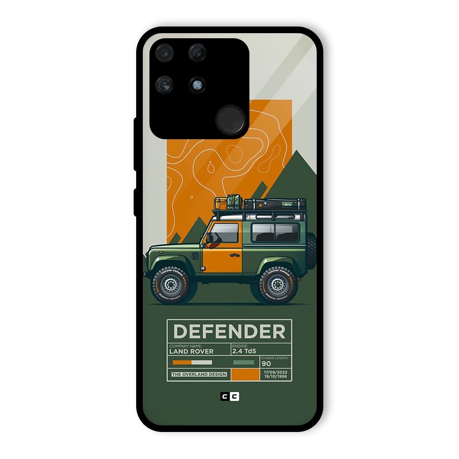 The Defence Car Glass Back Case for Realme Narzo 50A