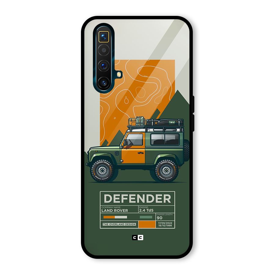 The Defence Car Glass Back Case for Realme X3