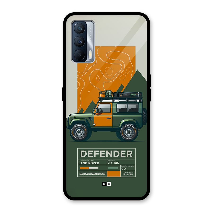 The Defence Car Glass Back Case for Realme X7