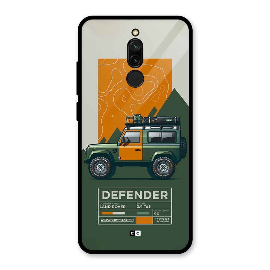 The Defence Car Glass Back Case for Redmi 8