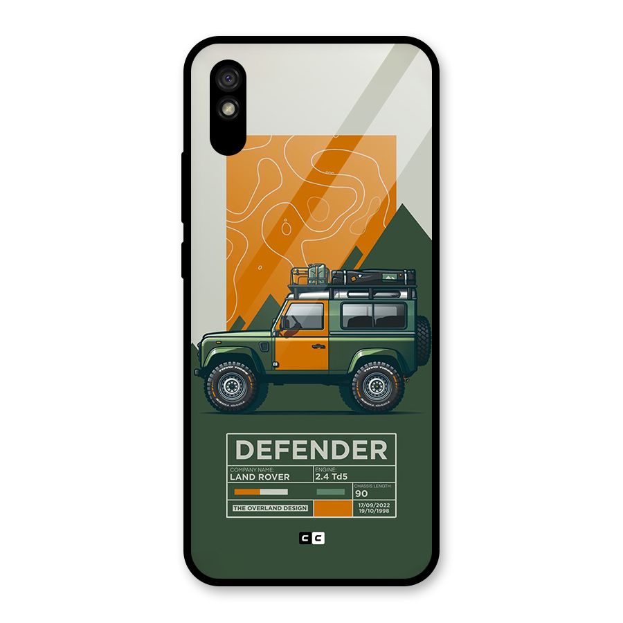 The Defence Car Glass Back Case for Redmi 9A
