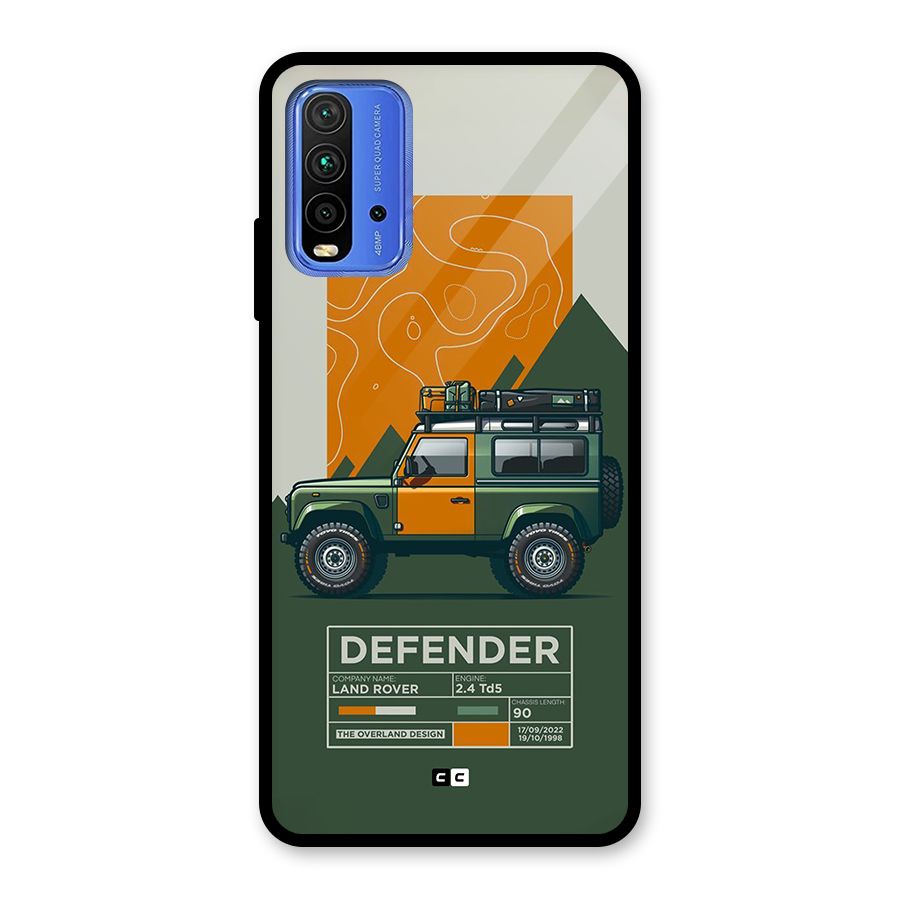 The Defence Car Glass Back Case for Redmi 9 Power