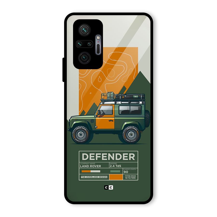 The Defence Car Glass Back Case for Redmi Note 10 Pro