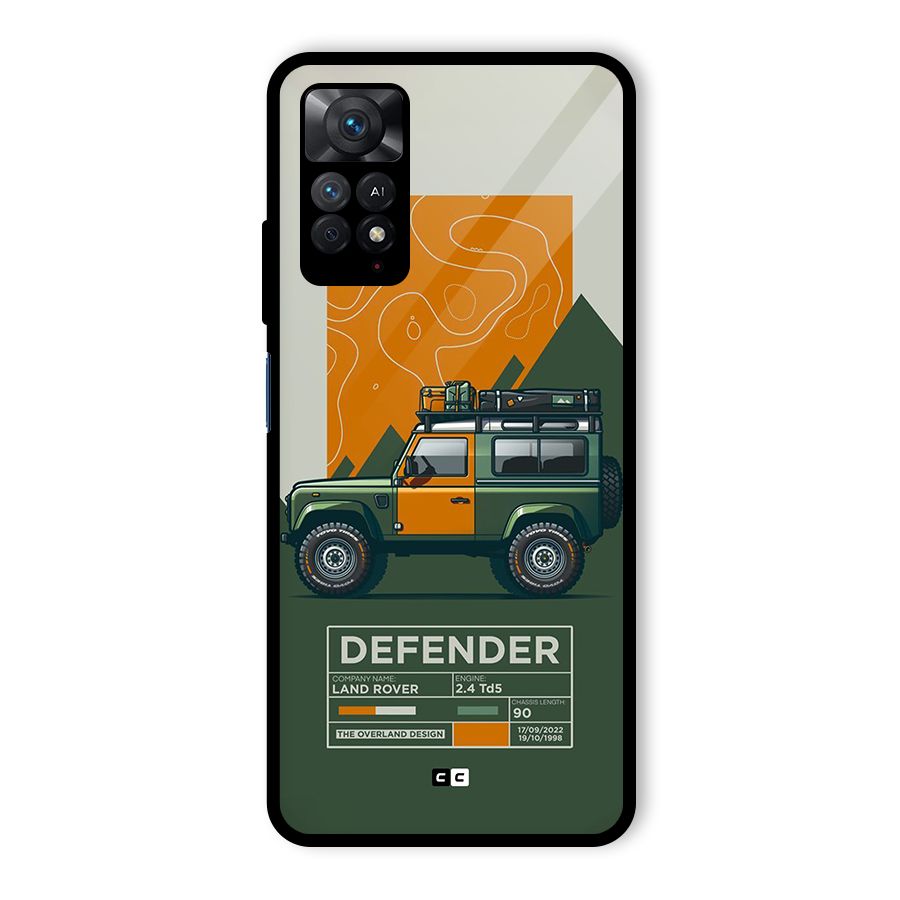 The Defence Car Glass Back Case for Redmi Note 11 Pro