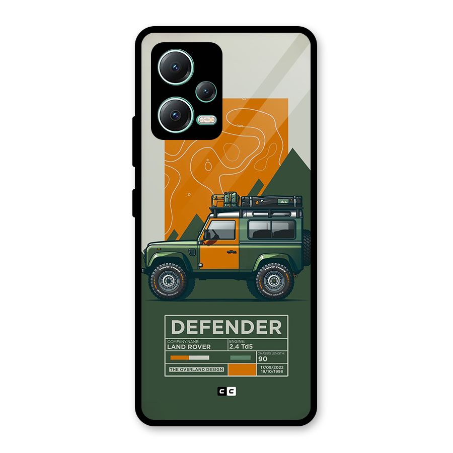 The Defence Car Glass Back Case for Redmi Note 12 5G