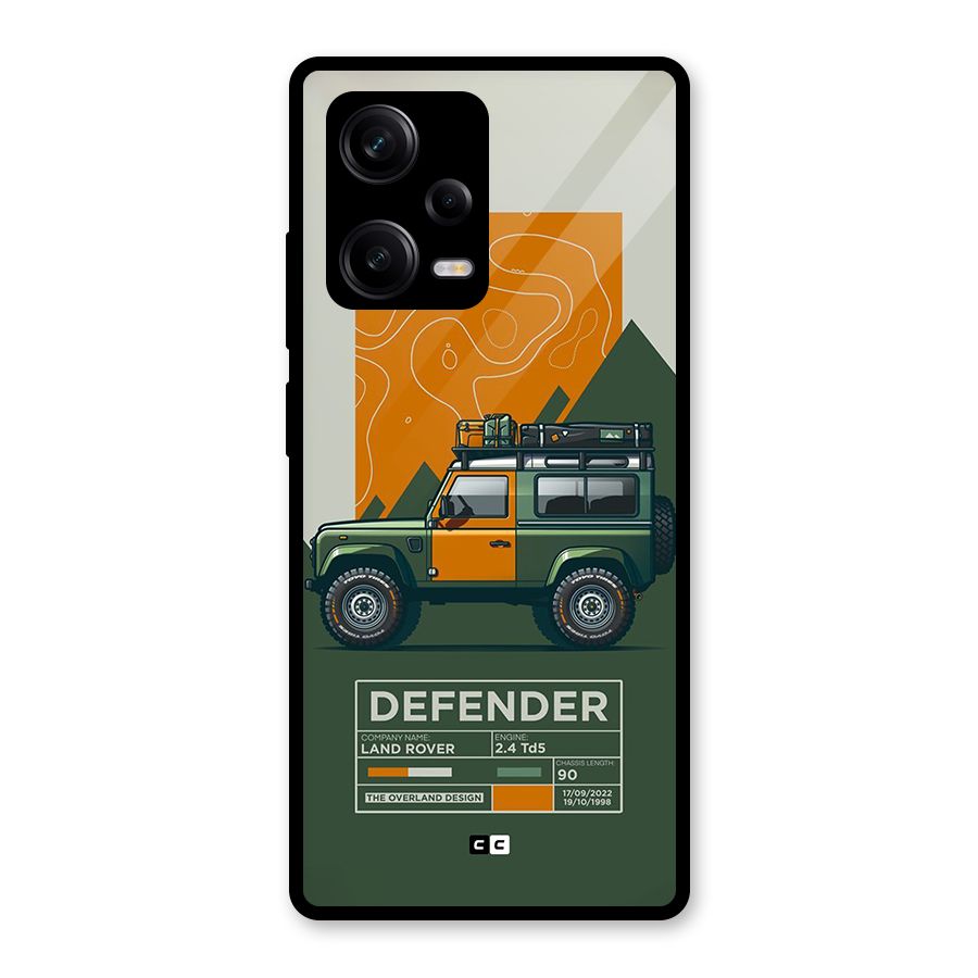 The Defence Car Glass Back Case for Redmi Note 12 Pro