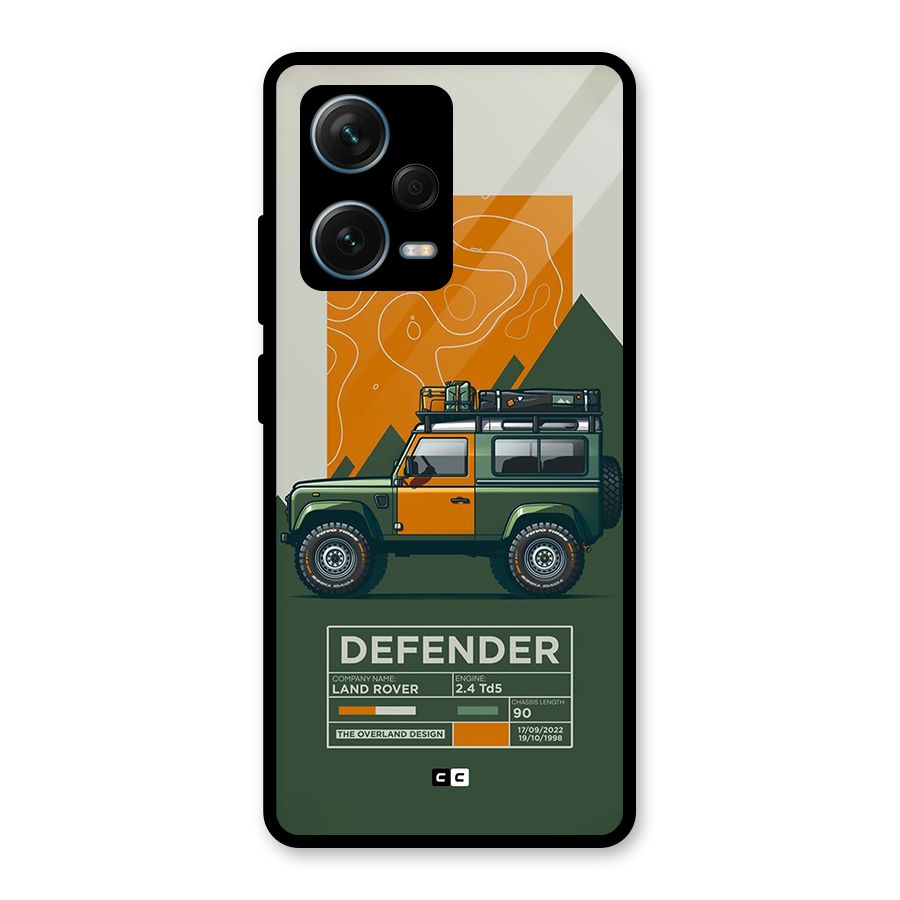 The Defence Car Glass Back Case for Redmi Note 12 Pro Plus 5G
