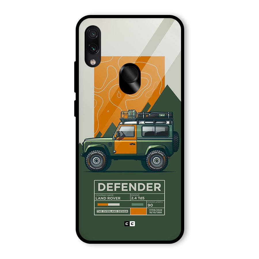 The Defence Car Glass Back Case for Redmi Note 7 Pro