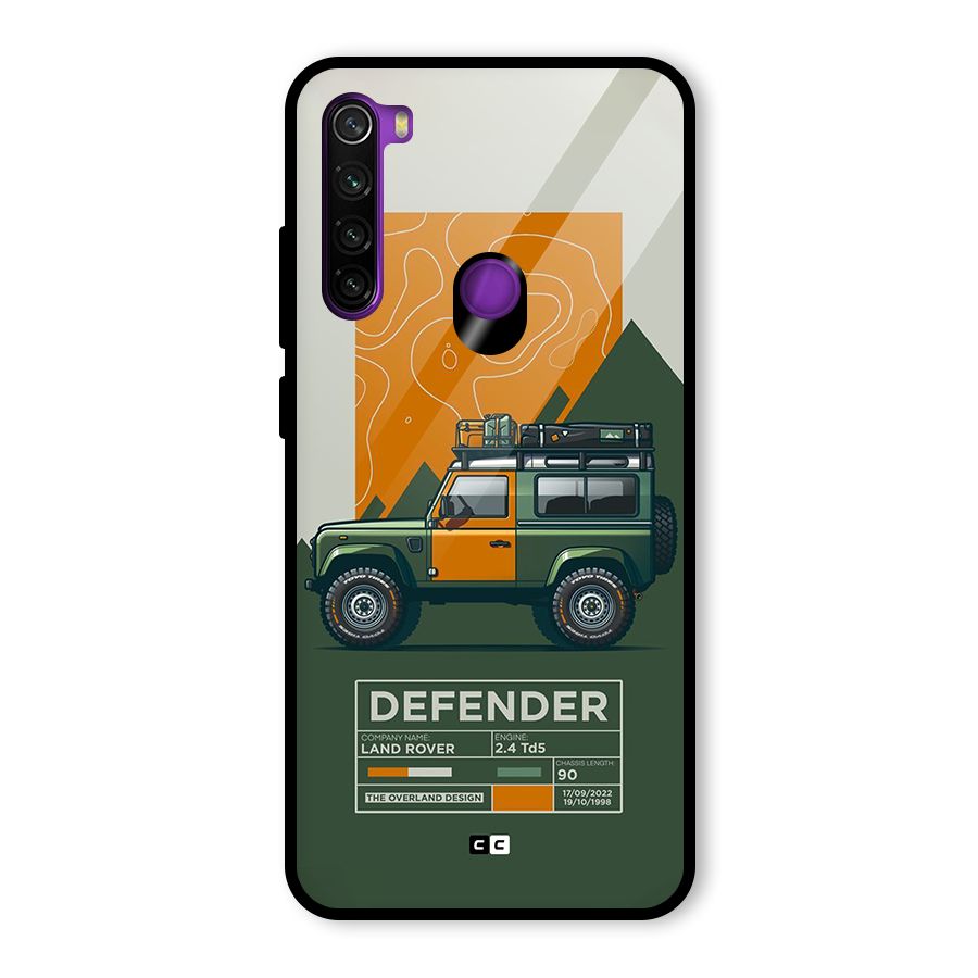 The Defence Car Glass Back Case for Redmi Note 8