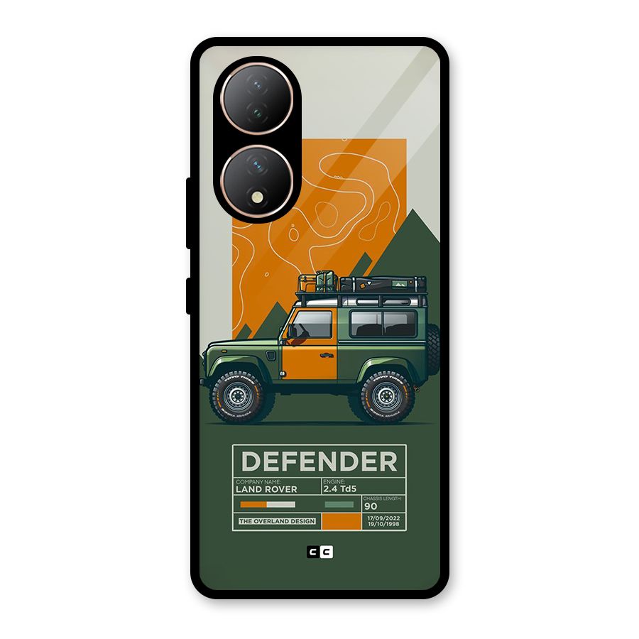 The Defence Car Glass Back Case for Vivo T2