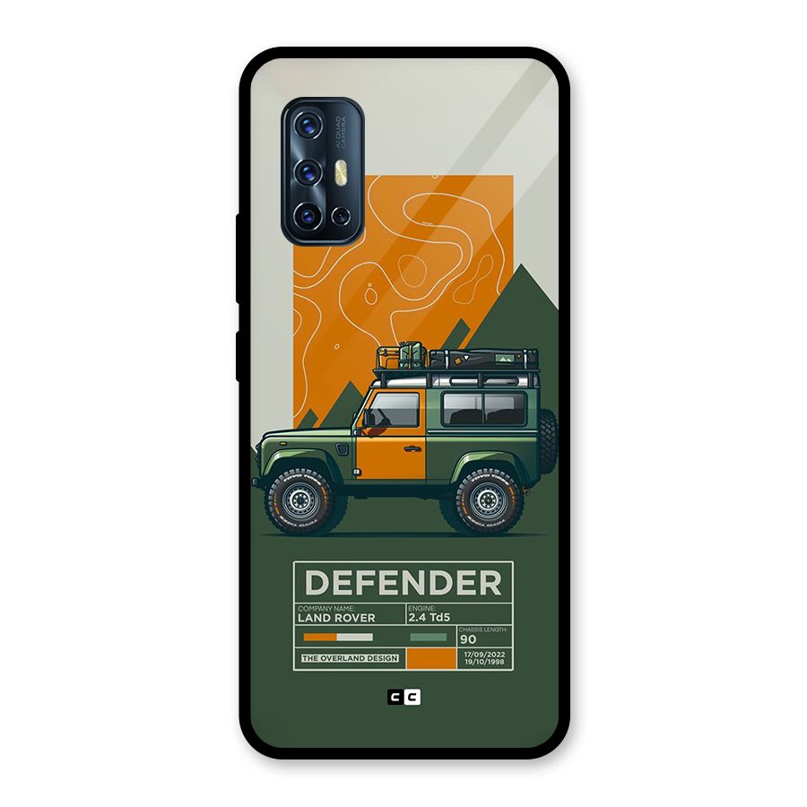 The Defence Car Glass Back Case for Vivo V17