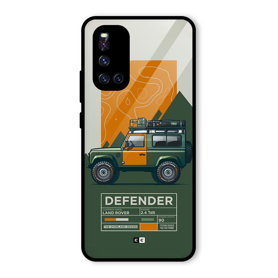 The Defence Car Glass Back Case for Vivo V19