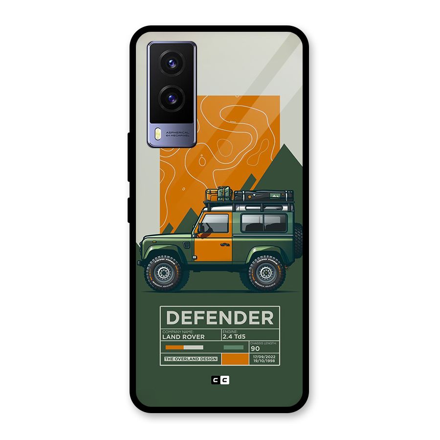 The Defence Car Glass Back Case for Vivo V21e 5G