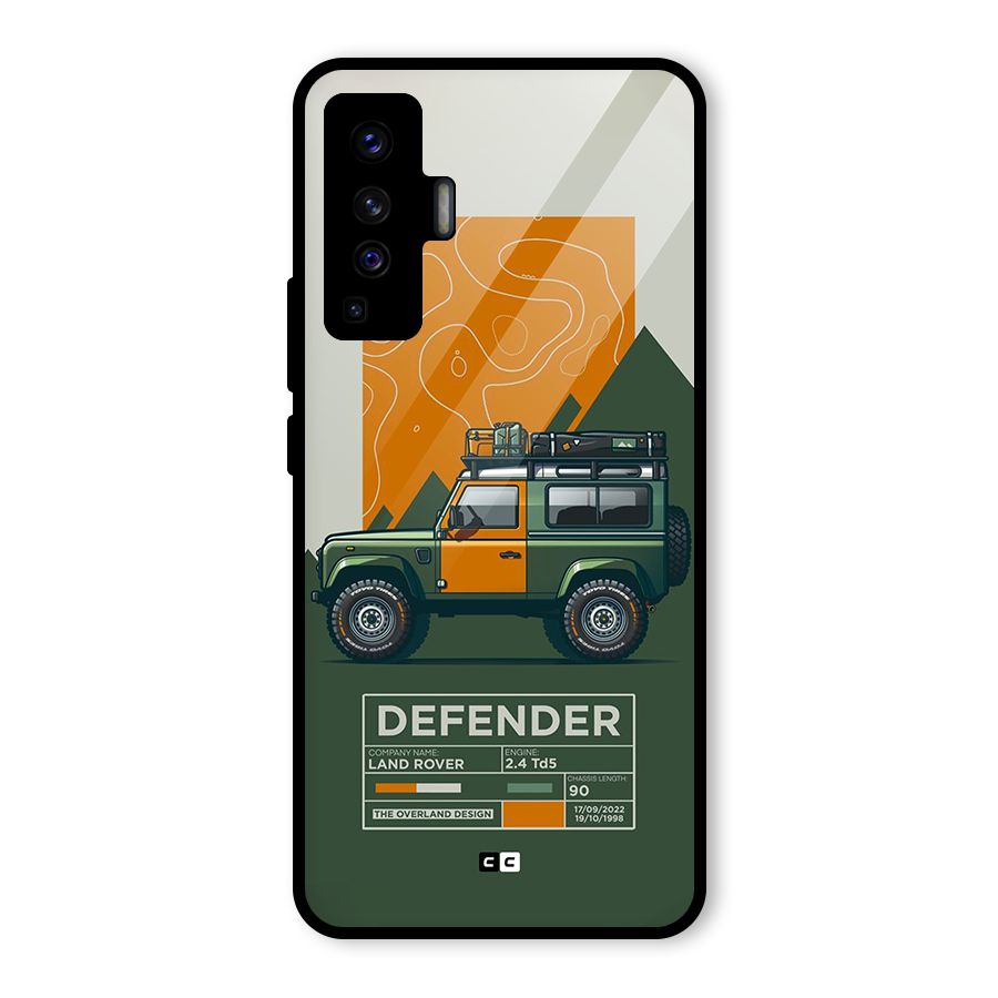 The Defence Car Glass Back Case for Vivo X50
