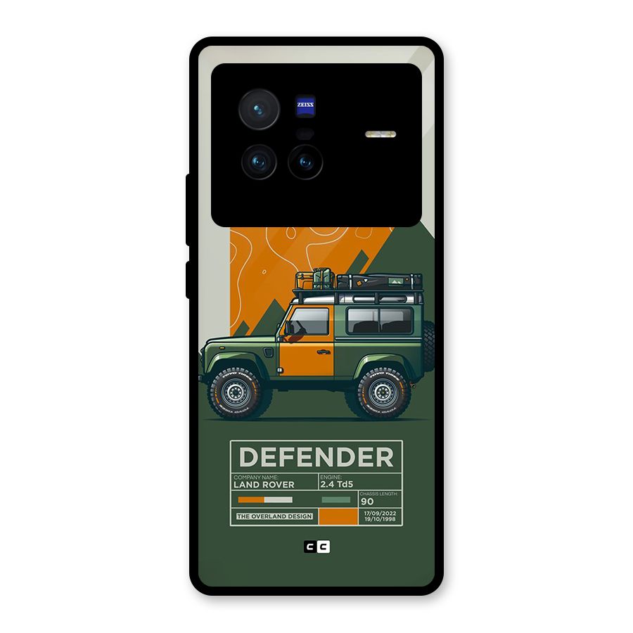 The Defence Car Glass Back Case for Vivo X80
