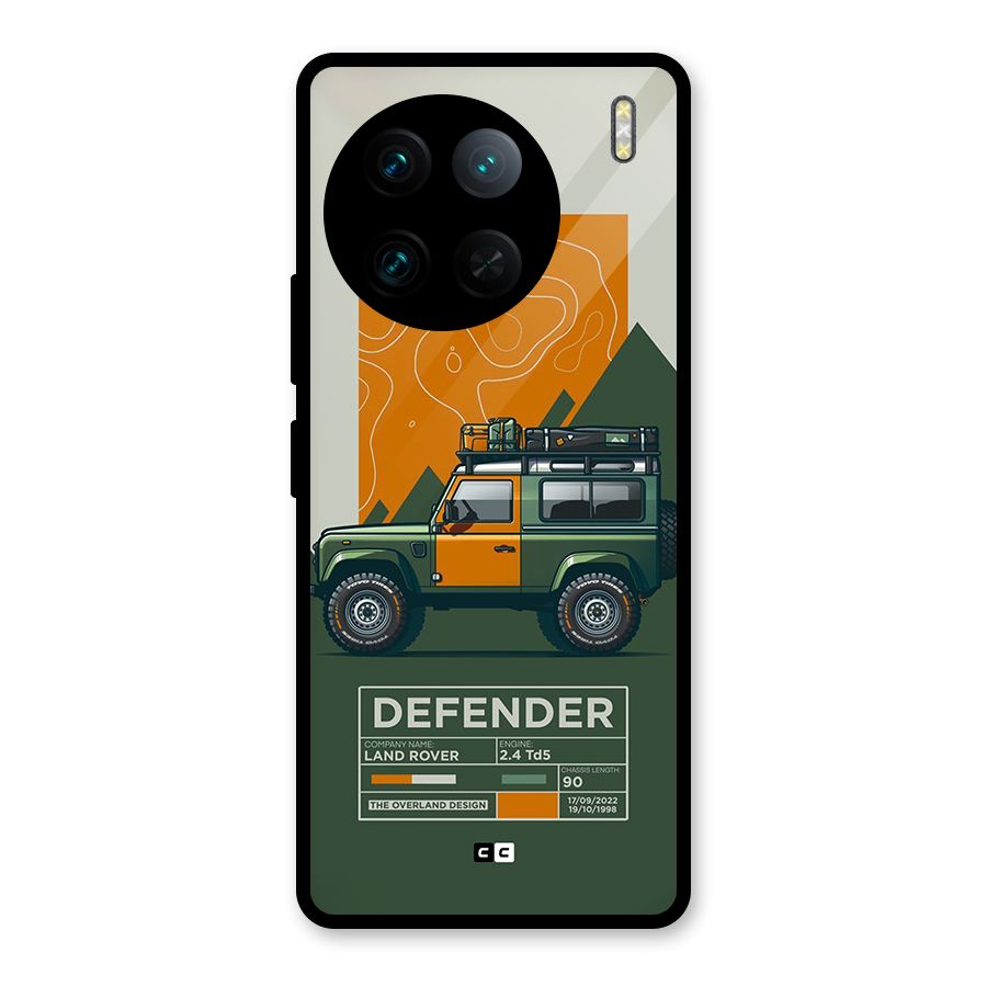 The Defence Car Glass Back Case for Vivo X90 Pro