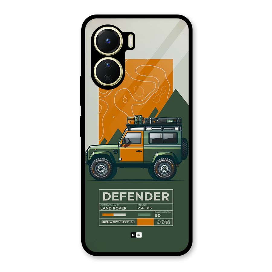 The Defence Car Glass Back Case for Vivo Y16