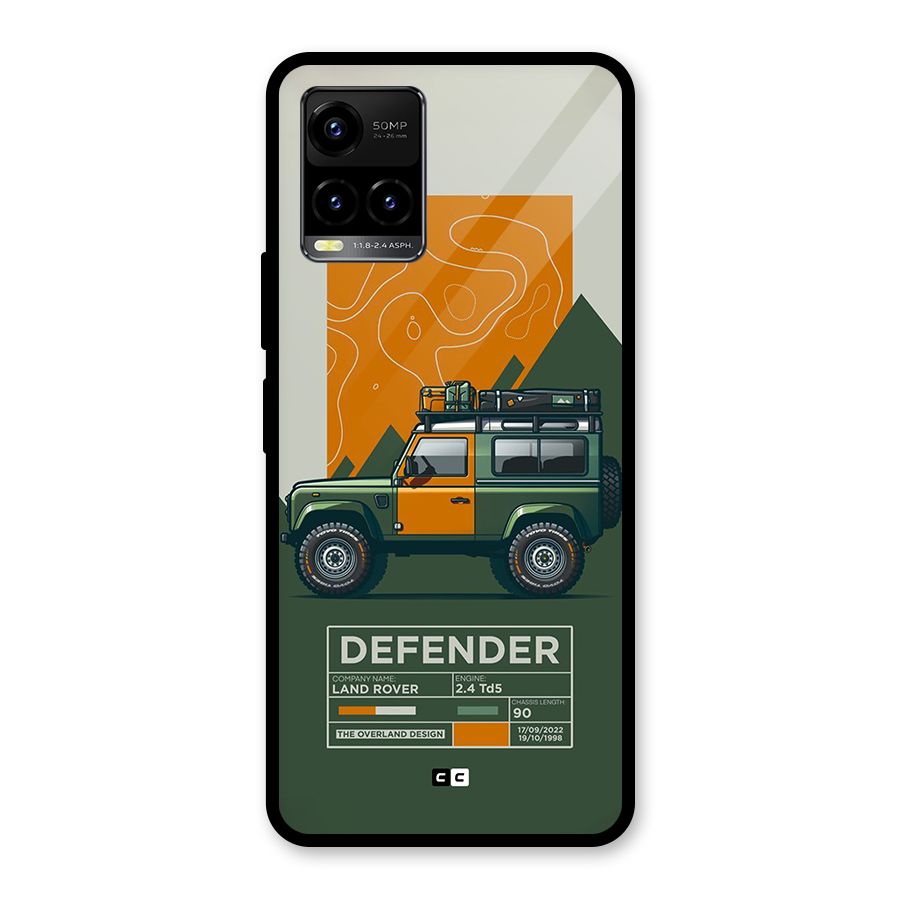 The Defence Car Glass Back Case for Vivo Y21T