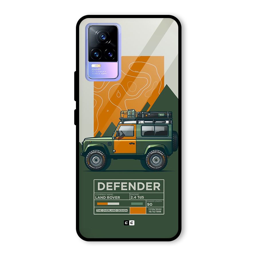 The Defence Car Glass Back Case for Vivo Y73
