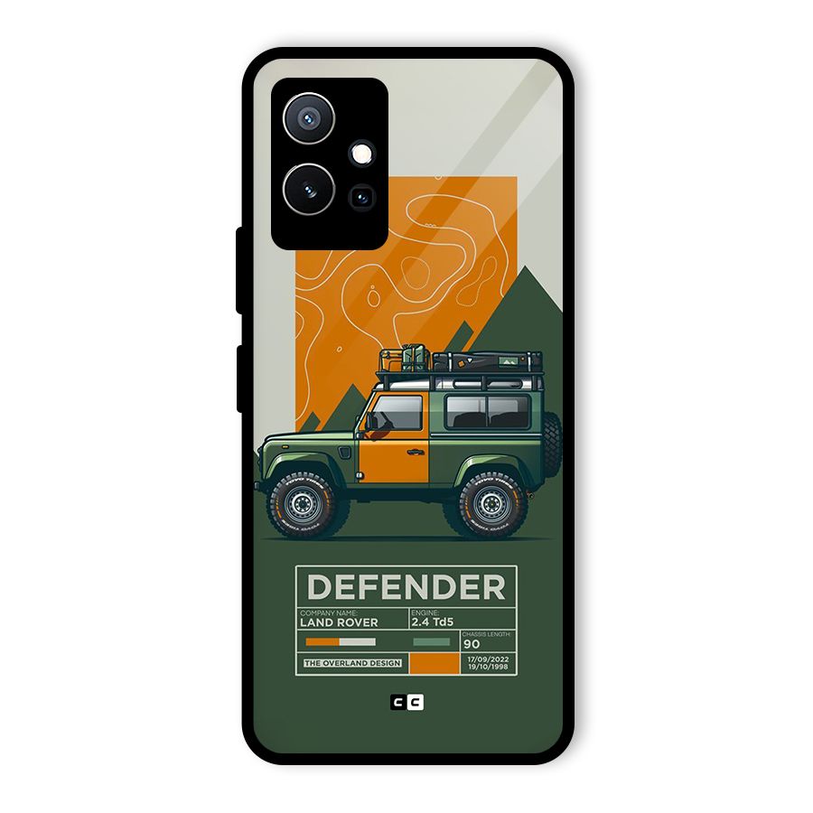 The Defence Car Glass Back Case for Vivo Y75 5G