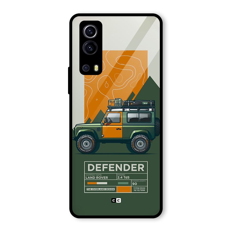The Defence Car Glass Back Case for Vivo iQOO Z3