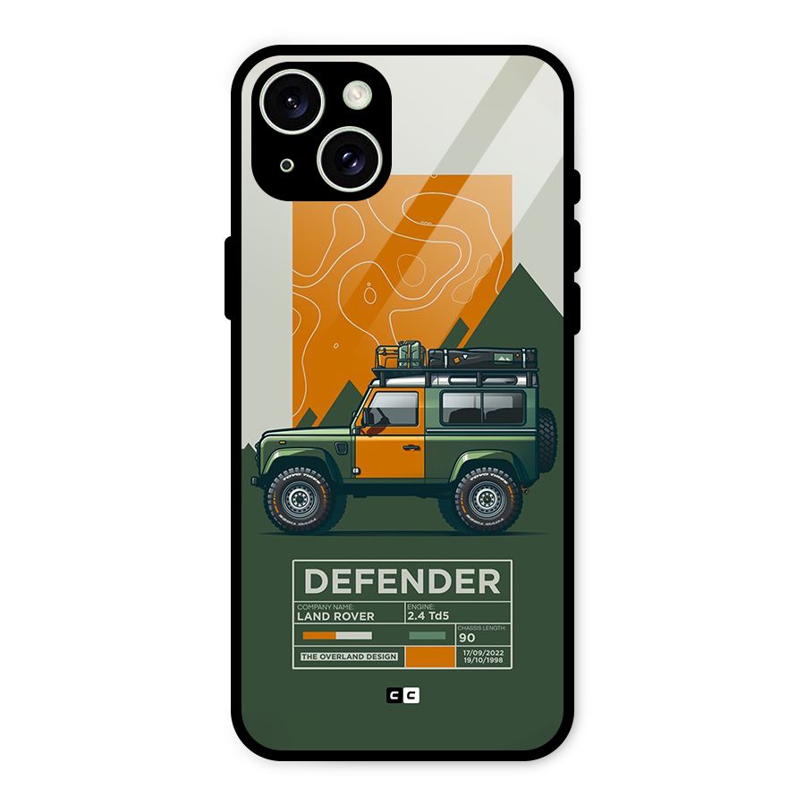 The Defence Car Glass Back Case for iPhone 15 Plus