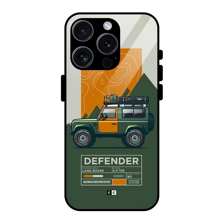The Defence Car Glass Back Case for iPhone 15 Pro