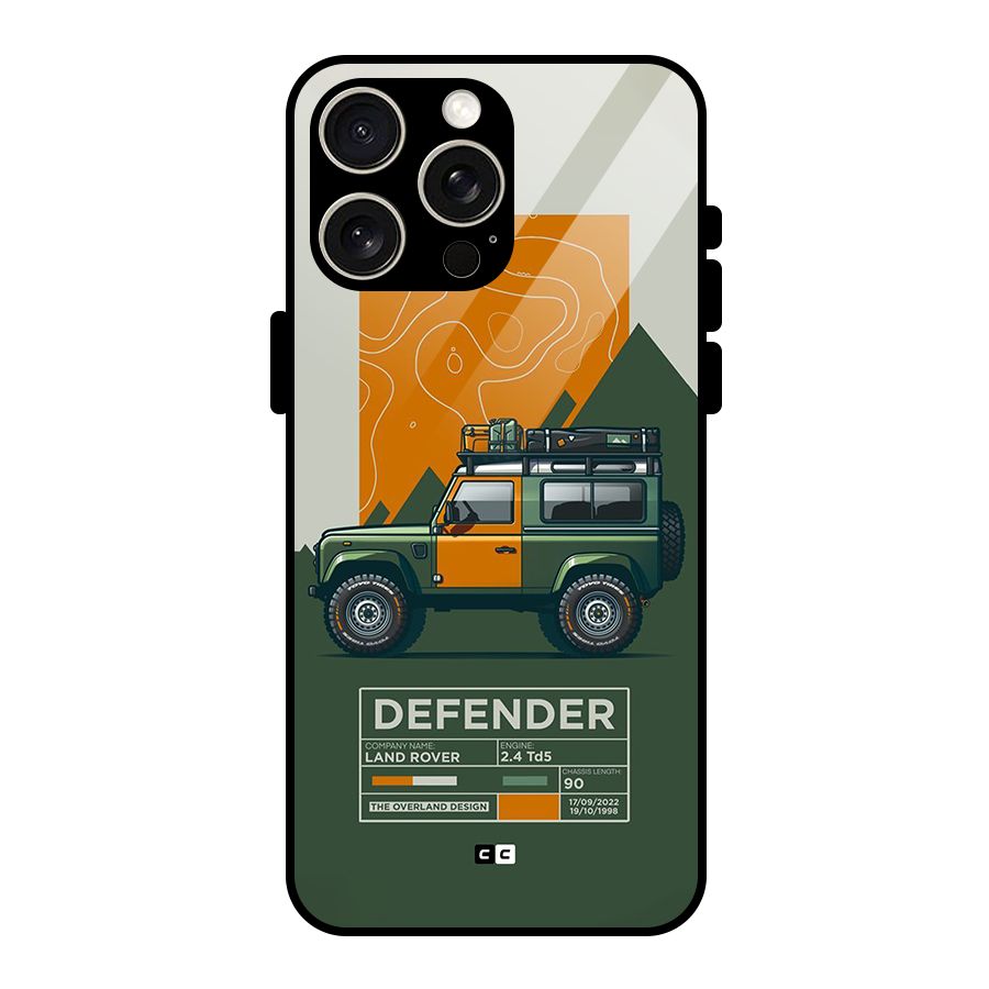 The Defence Car Glass Back Case for iPhone 15 Pro Max