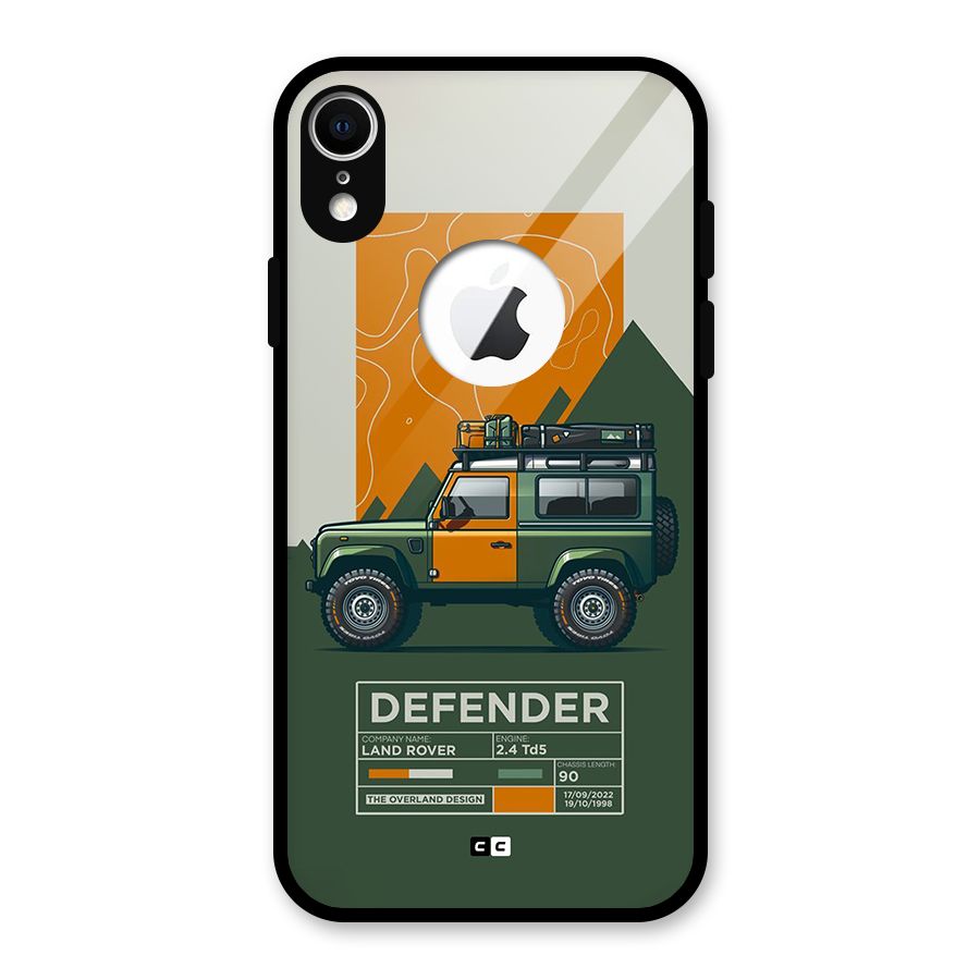 The Defence Car Glass Back Case for iPhone XR Logo Cut