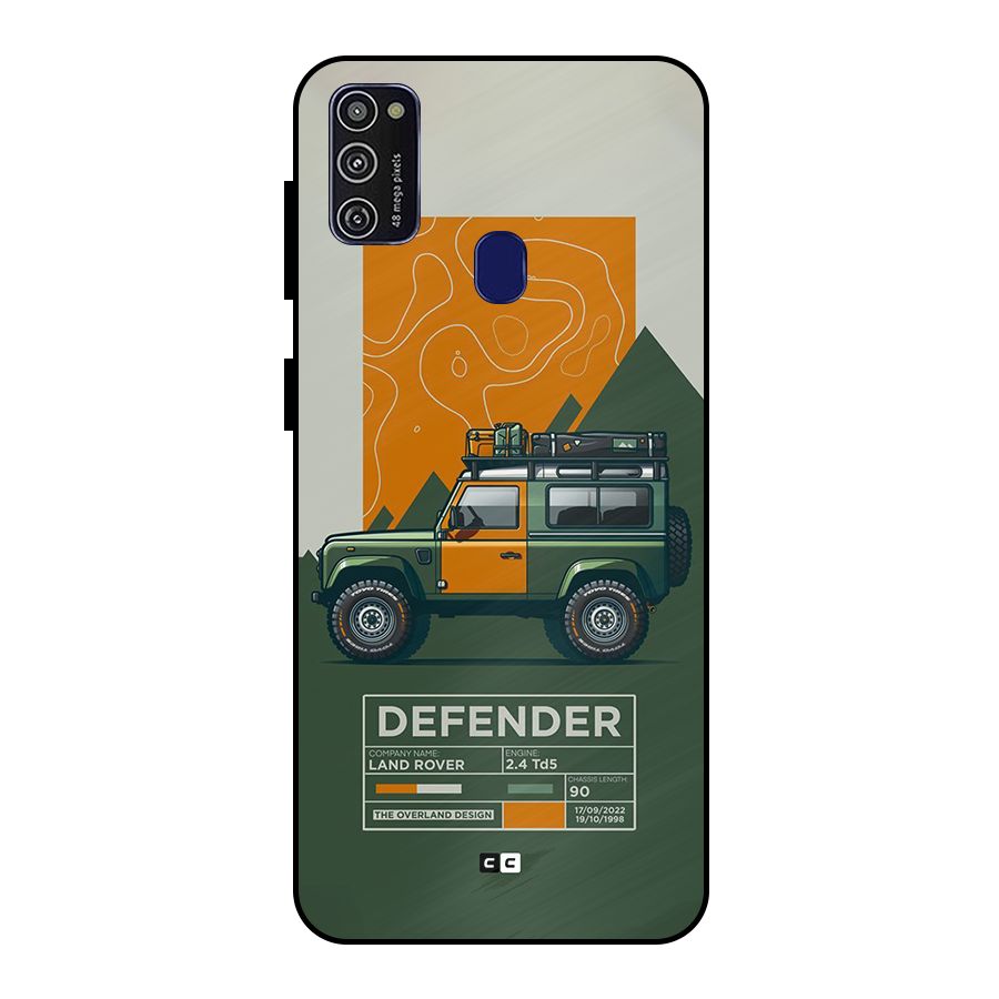 The Defence Car Metal Back Case for Galaxy M21