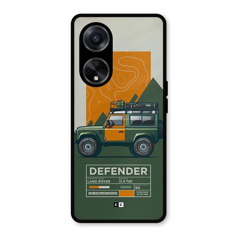 The Defence Car Metal Back Case for Oppo F23