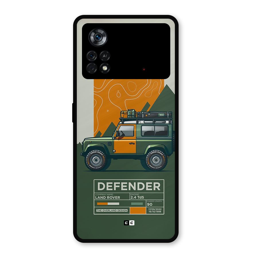 The Defence Car Metal Back Case for Poco X4 Pro 5G