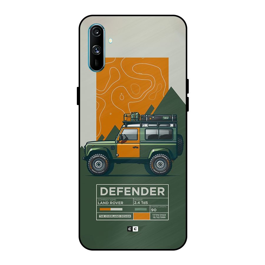 The Defence Car Metal Back Case for Realme C3