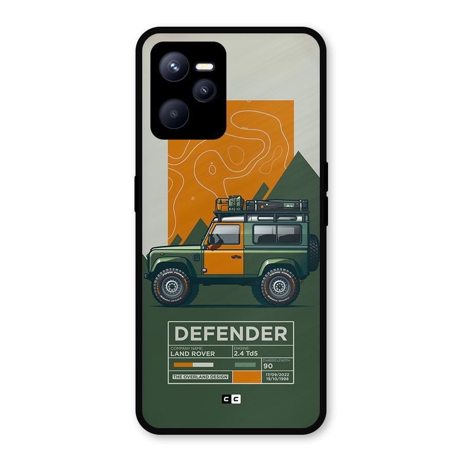The Defence Car Metal Back Case for Realme C35