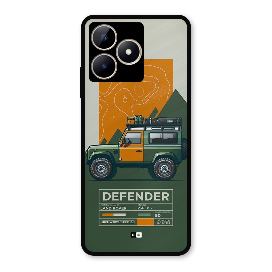 The Defence Car Metal Back Case for Realme C53