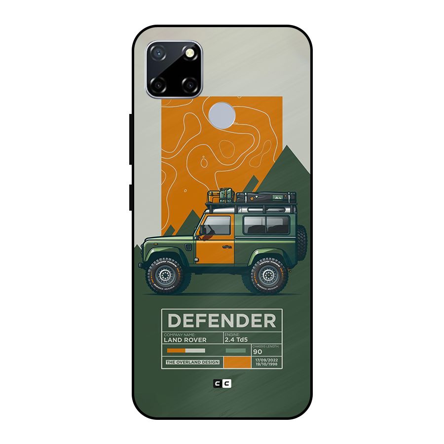 The Defence Car Metal Back Case for Realme Narzo 30A